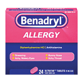 Benadryl Allergy Medicine ultratabs, 24 tablets Full-Size Picture